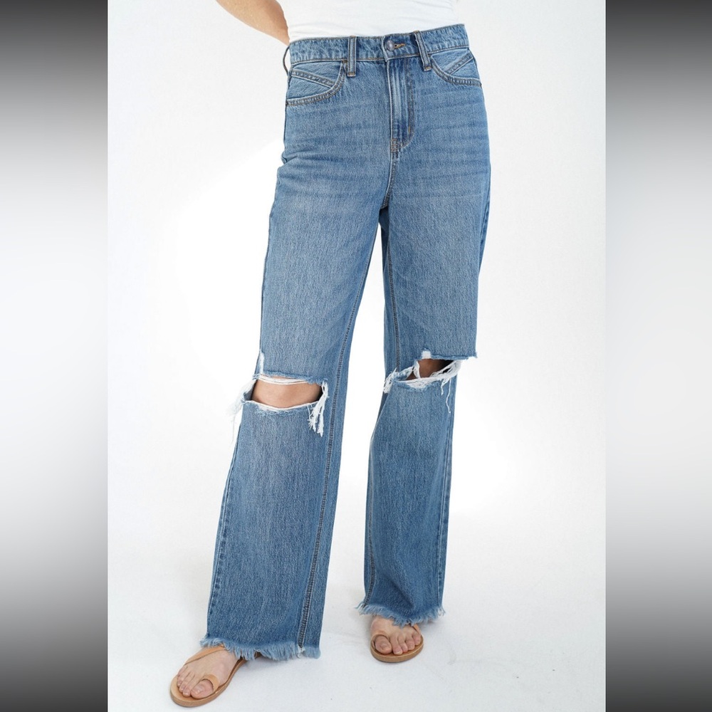 Malibu Wide Leg Distressed Jeans